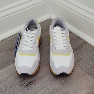 OPP France Designer Womens White Lace Up Suede Leathet Sneakers  9.5/41EU NIB